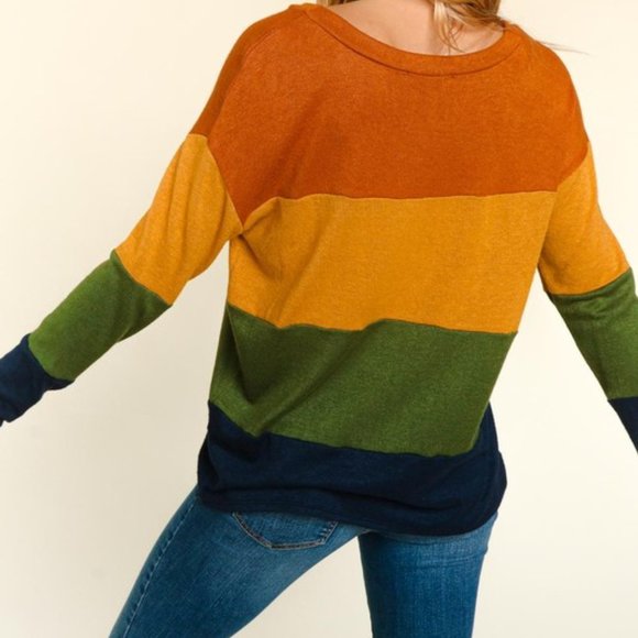 Fall Colorblock Lightweight Sweater - Picture 3 of 4